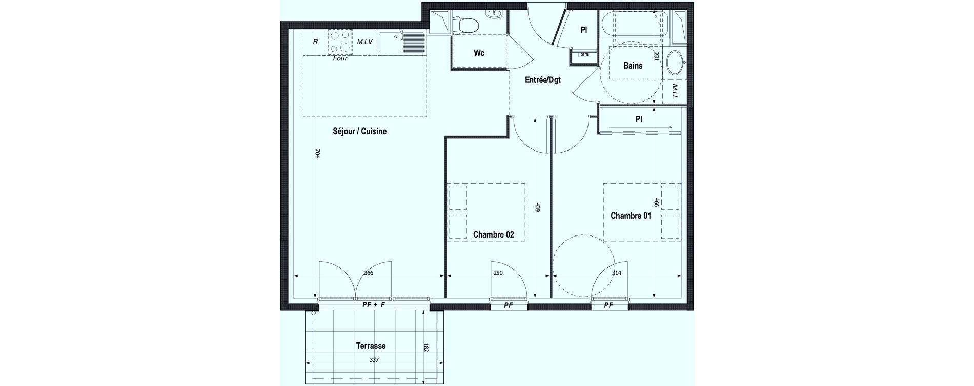 Appartement T3 de 62,41 m2 &agrave; Montlignon Centre