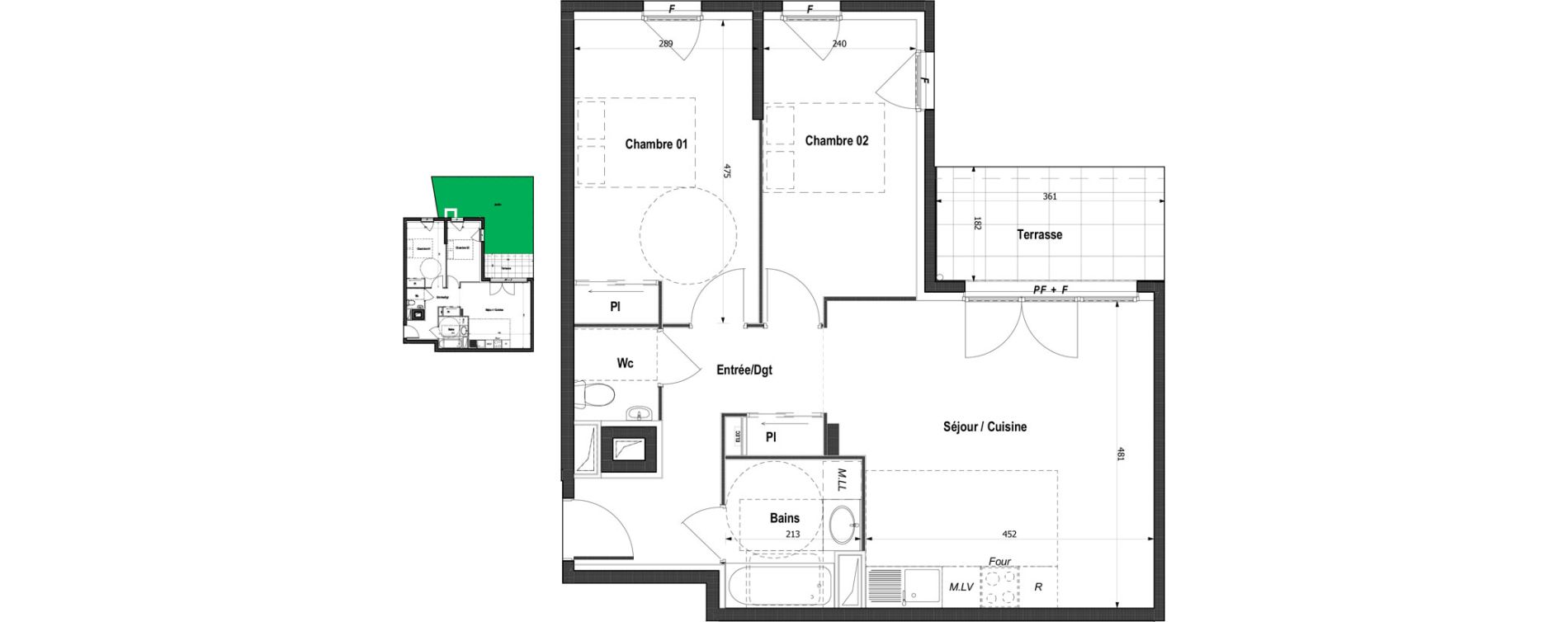 Appartement T3 de 61,89 m2 &agrave; Montlignon Centre
