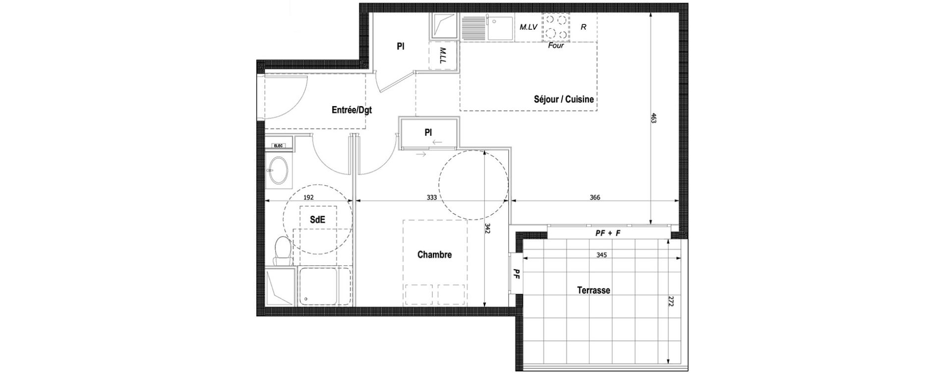 Appartement T2 de 45,85 m2 &agrave; Montlignon Centre