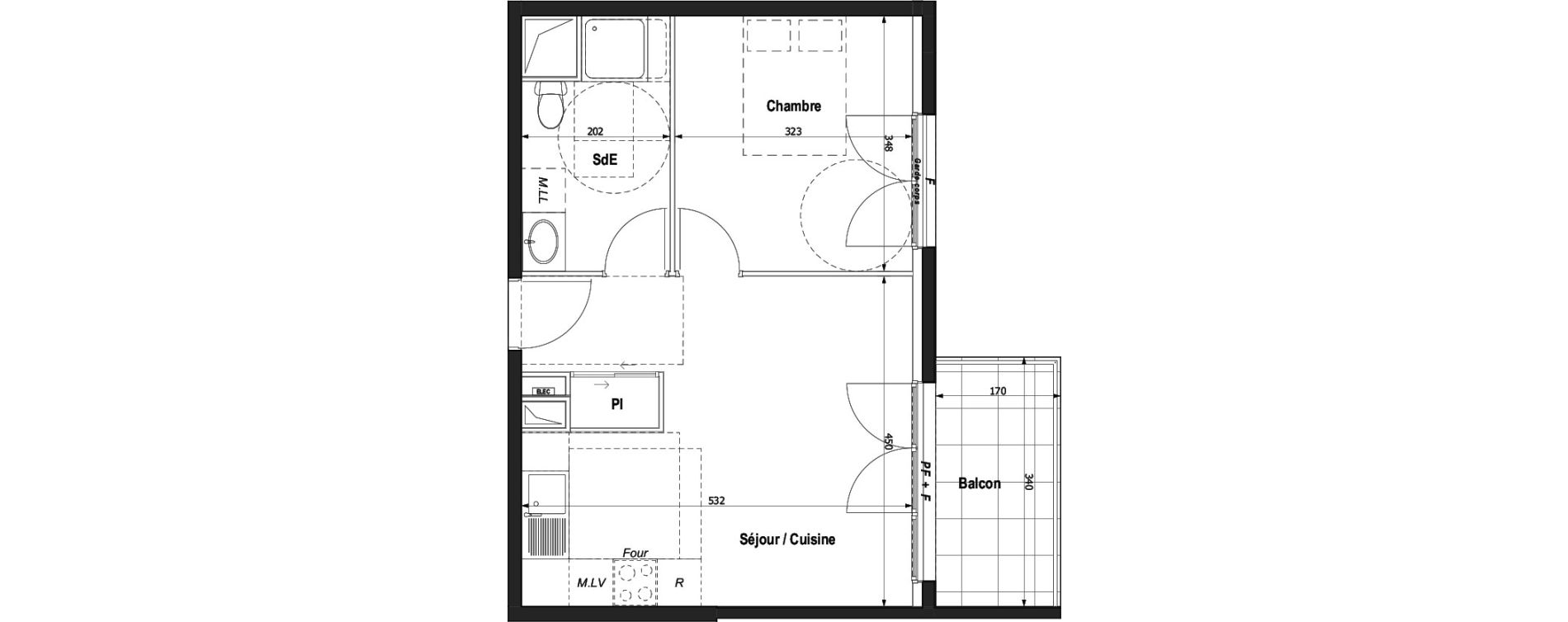 Appartement T2 de 40,69 m2 &agrave; Montlignon Centre