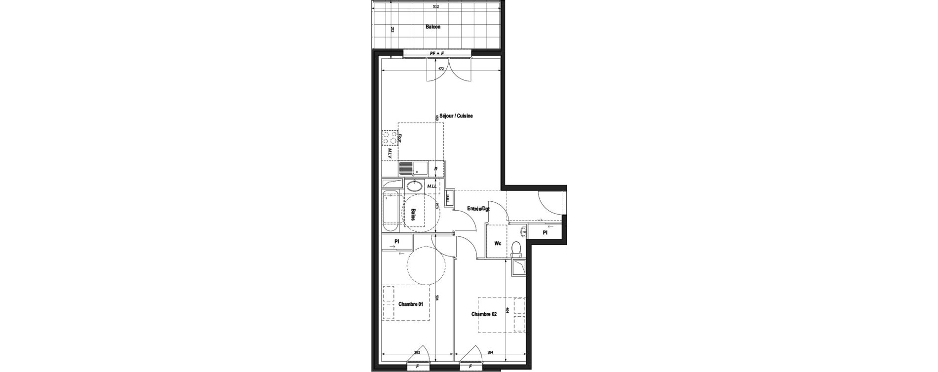 Appartement T3 de 63,49 m2 &agrave; Montlignon Centre