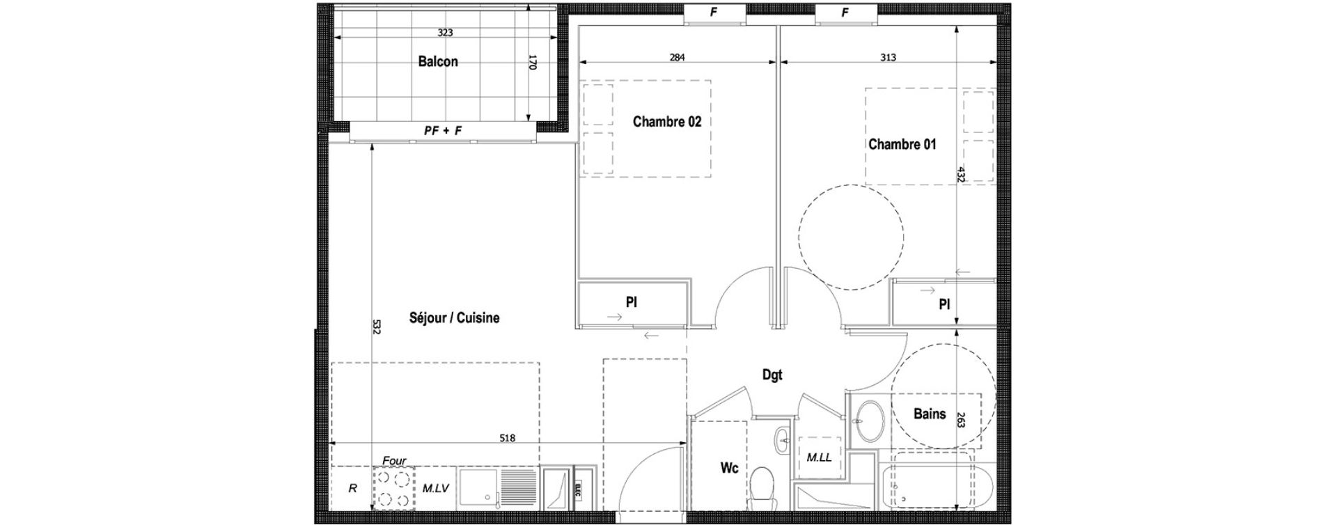 Appartement T3 de 58,58 m2 &agrave; Montlignon Centre