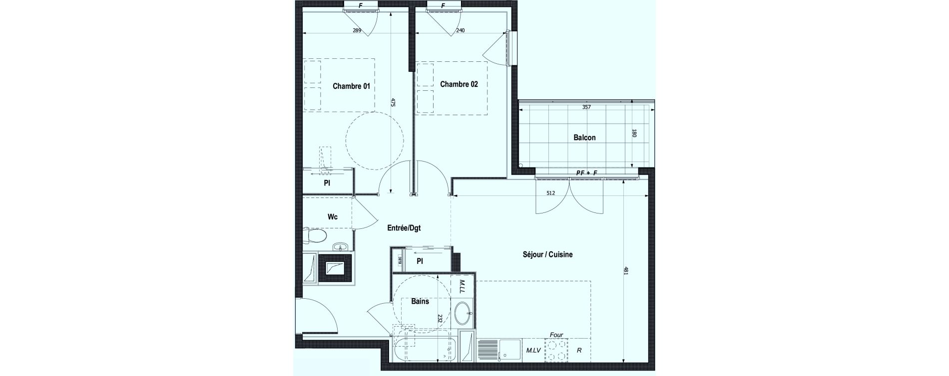 Appartement T3 de 61,97 m2 &agrave; Montlignon Centre