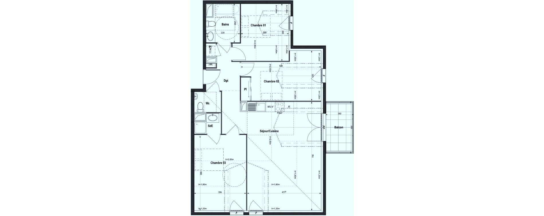 Appartement T4 de 73,83 m2 &agrave; Montlignon Centre