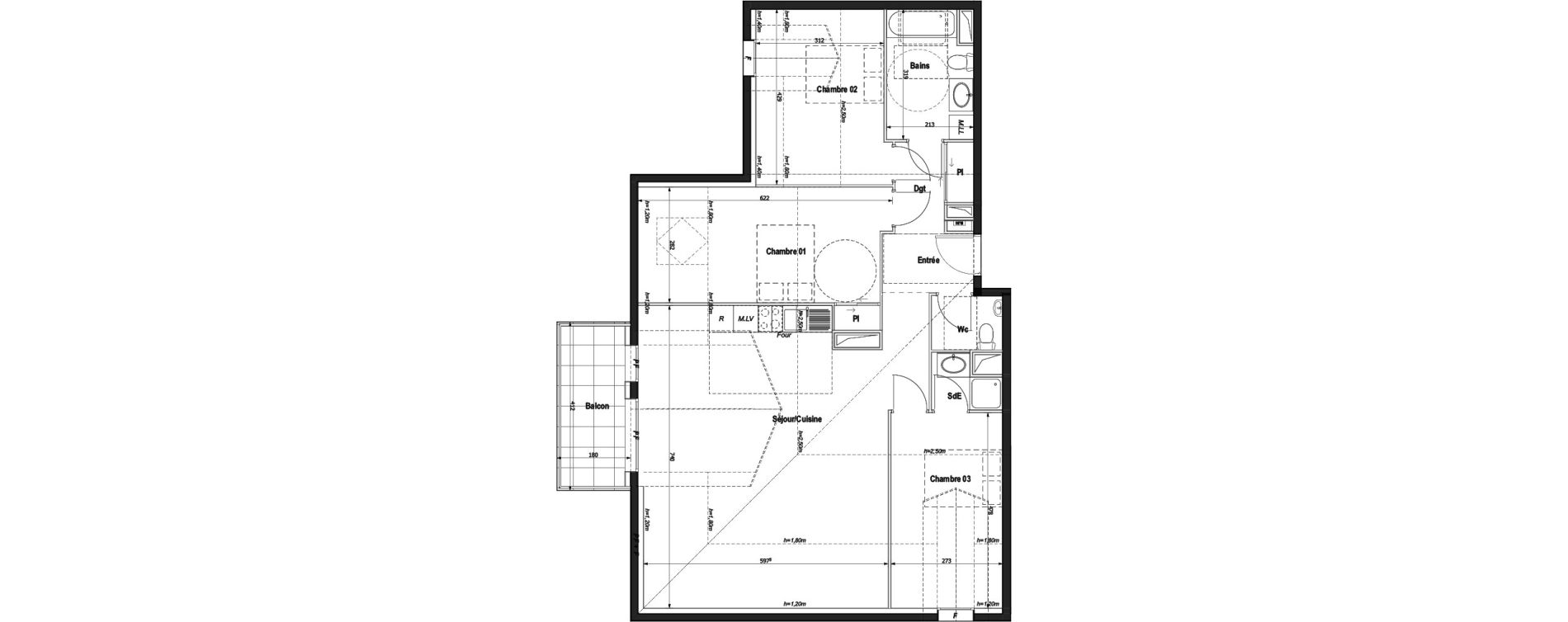 Appartement T4 de 83,77 m2 &agrave; Montlignon Centre