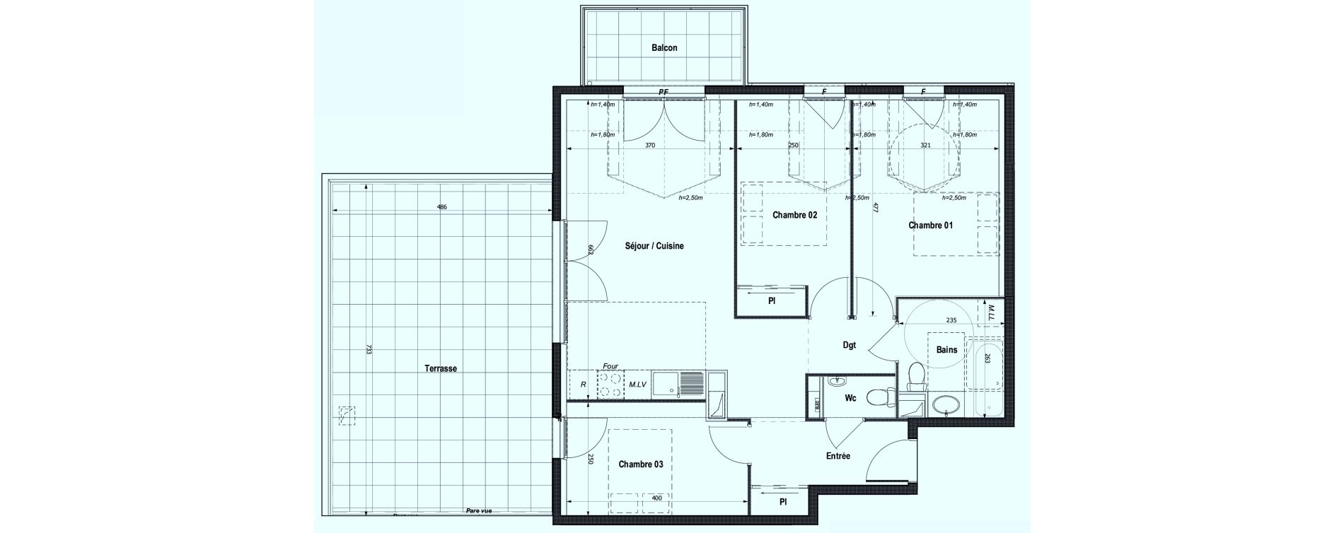Appartement T4 de 74,77 m2 &agrave; Montlignon Centre