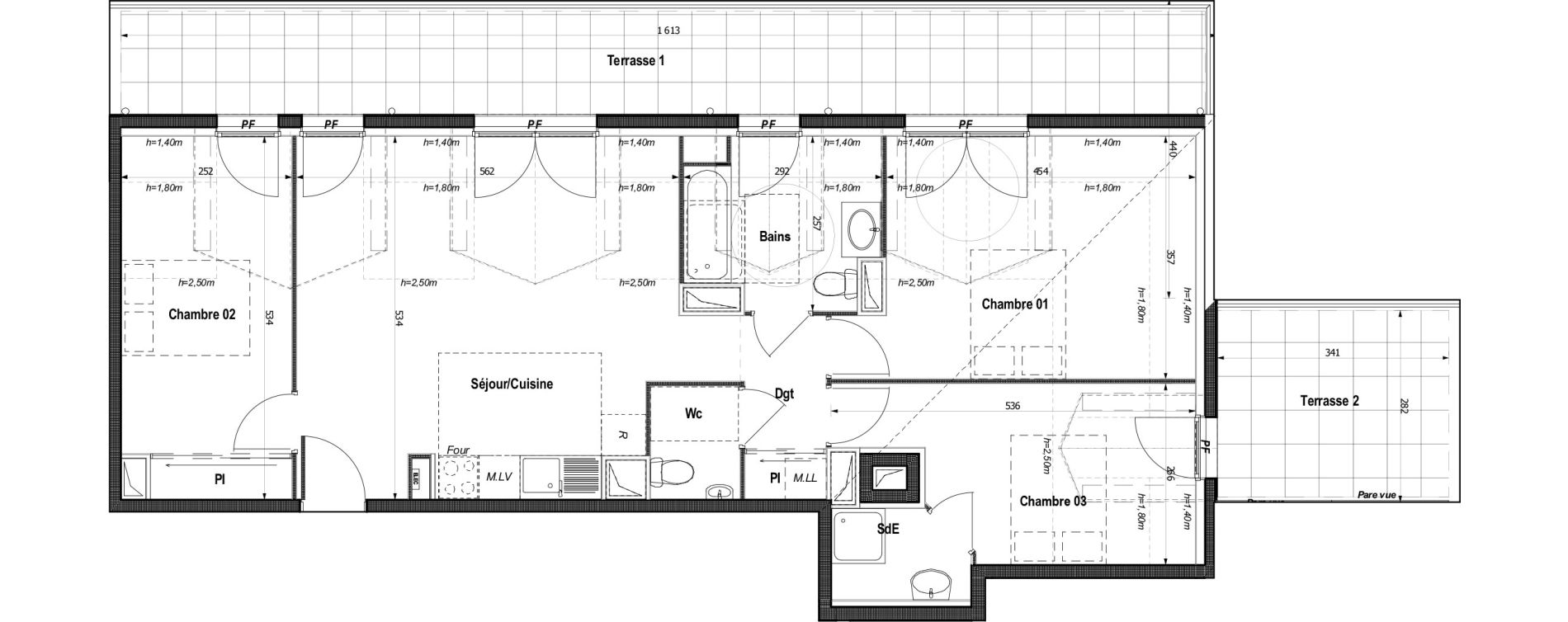 Appartement T4 de 76,32 m2 &agrave; Montlignon Centre