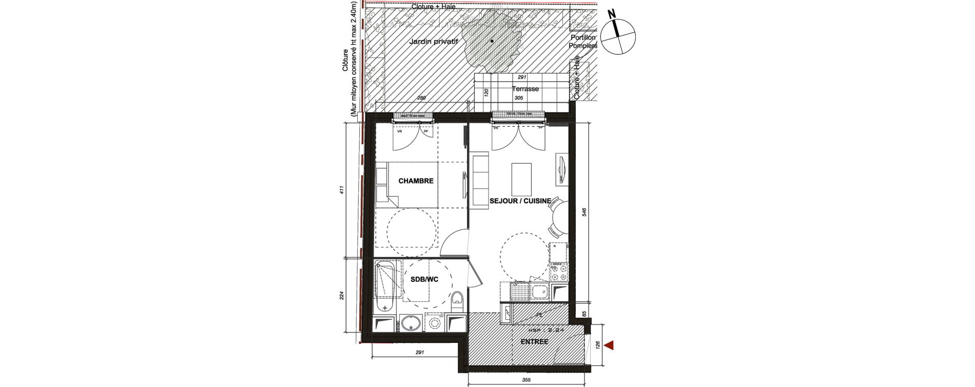 Appartement T2 de 40,26 m2 &agrave; Montmagny Centre