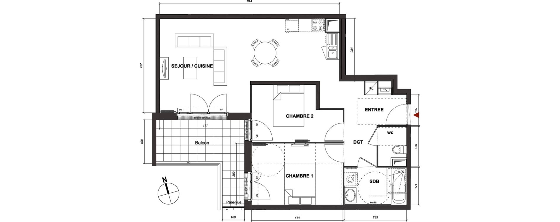 Appartement T3 de 65,40 m2 &agrave; Montmagny Centre