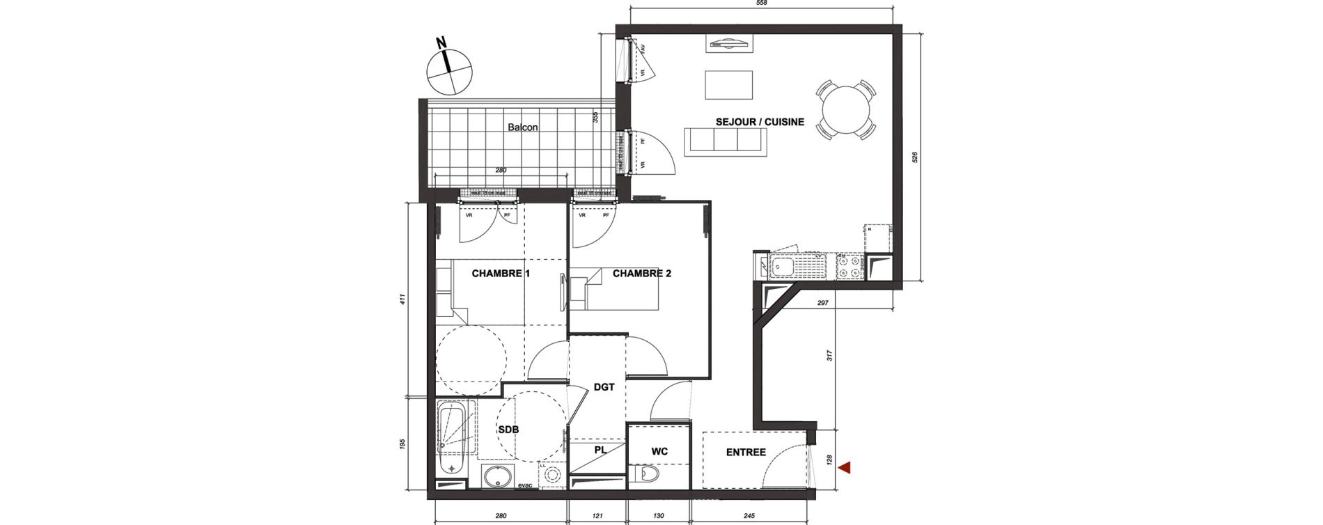 Appartement T3 de 66,48 m2 &agrave; Montmagny Centre