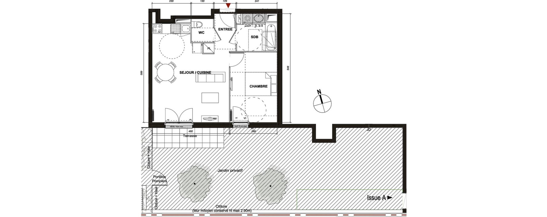 Appartement T2 de 45,17 m2 &agrave; Montmagny Centre