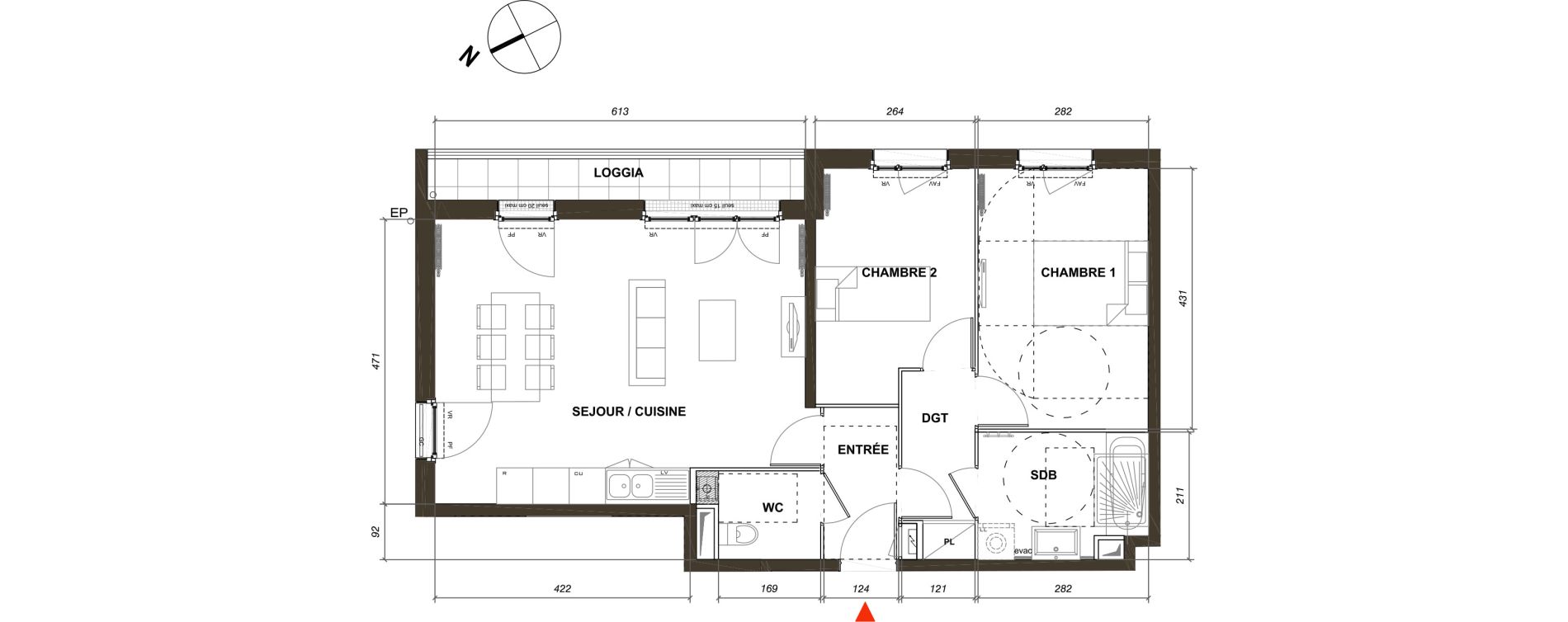Appartement T3 de 64,50 m2 &agrave; Montmagny Centre