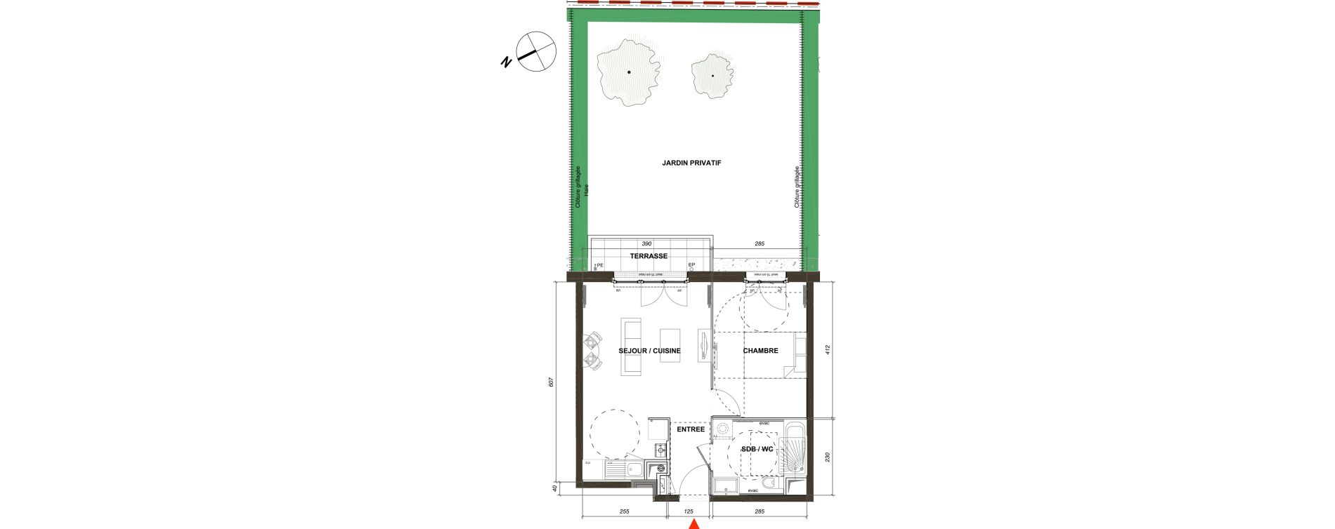 Appartement T2 de 41,30 m2 &agrave; Montmagny Centre