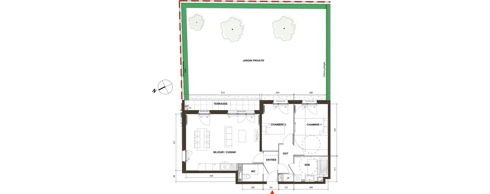 Appartement T3 de 64,50 m2 &agrave; Montmagny Centre