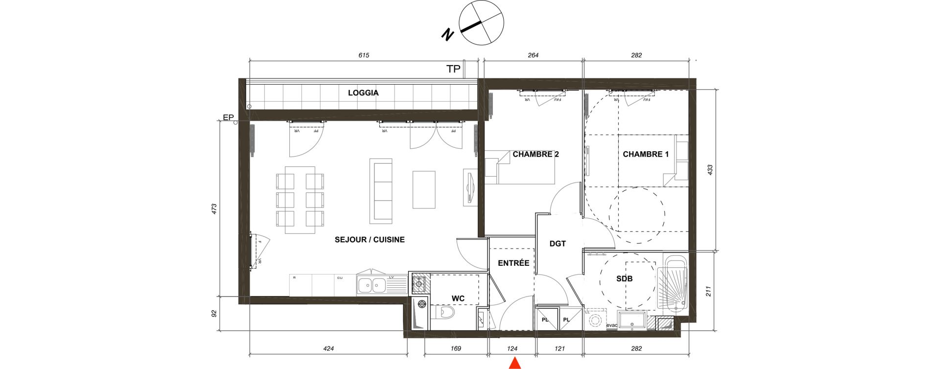 Appartement T3 de 64,67 m2 &agrave; Montmagny Centre