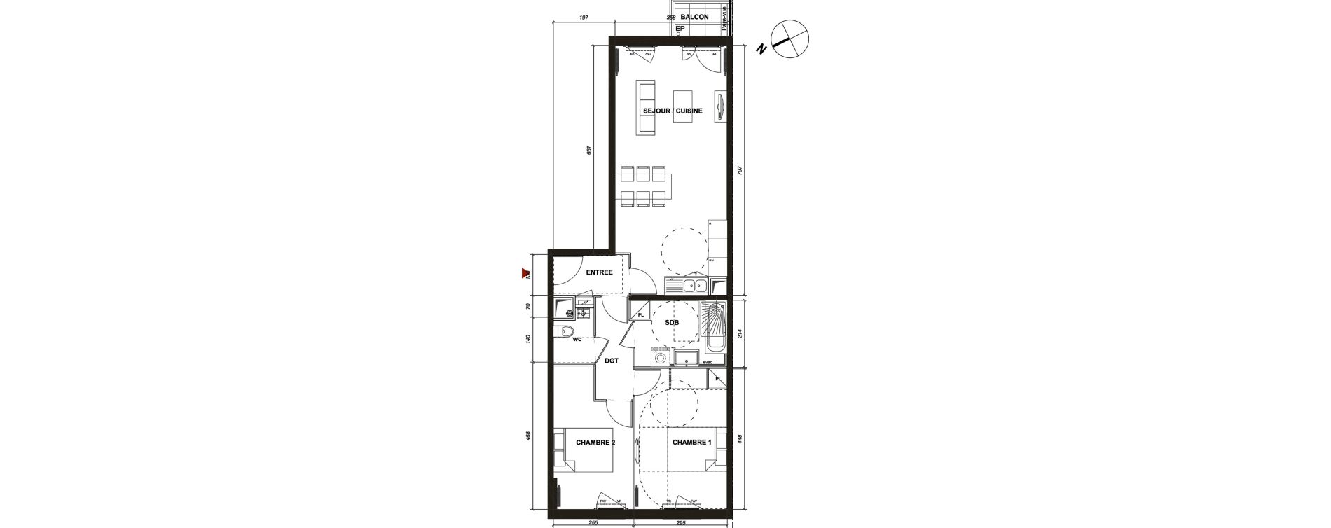 Appartement T3 de 66,26 m2 &agrave; Montmagny Centre