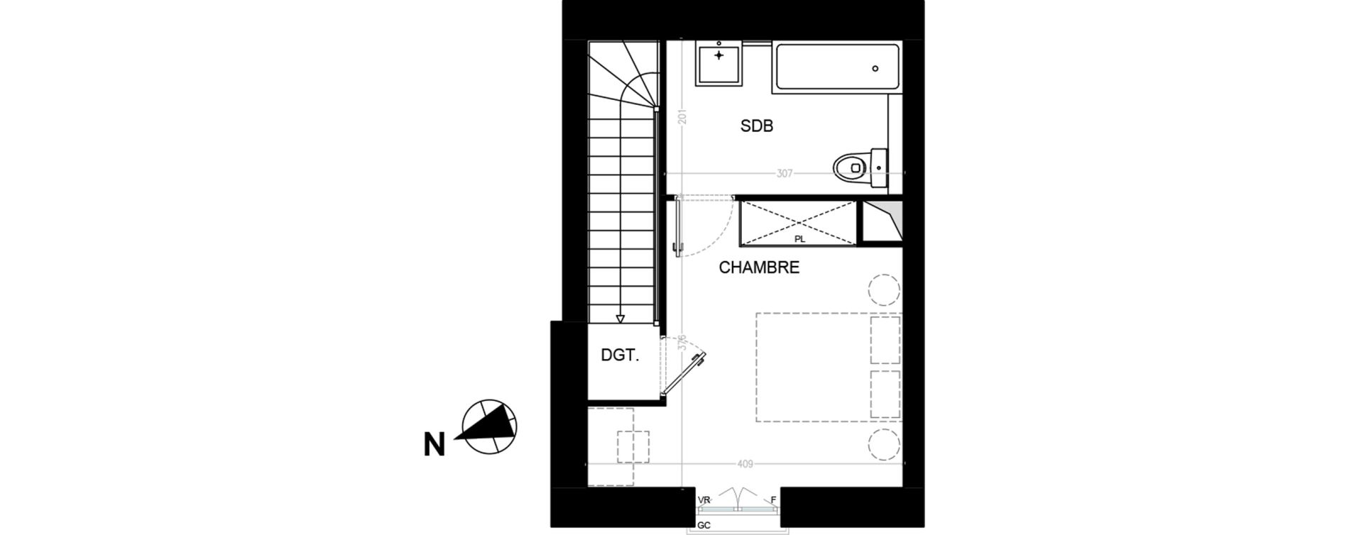 Duplex T2 de 40,45 m2 &agrave; Nointel Centre