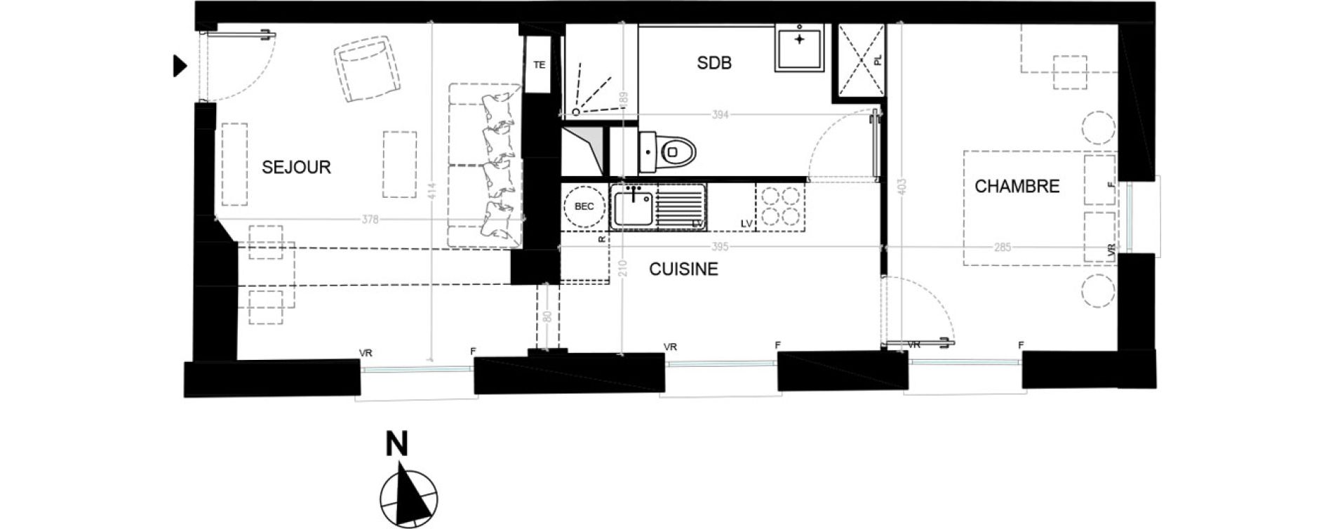 Appartement T2 de 42,50 m2 &agrave; Nointel Centre