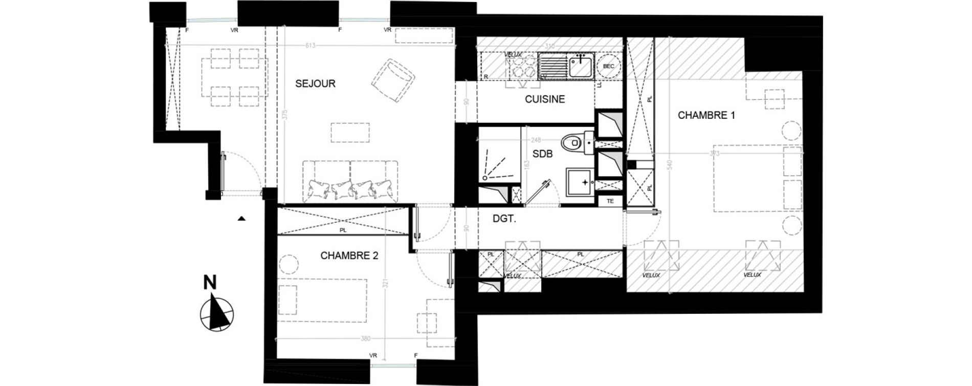 Appartement T3 de 56,60 m2 &agrave; Nointel Centre