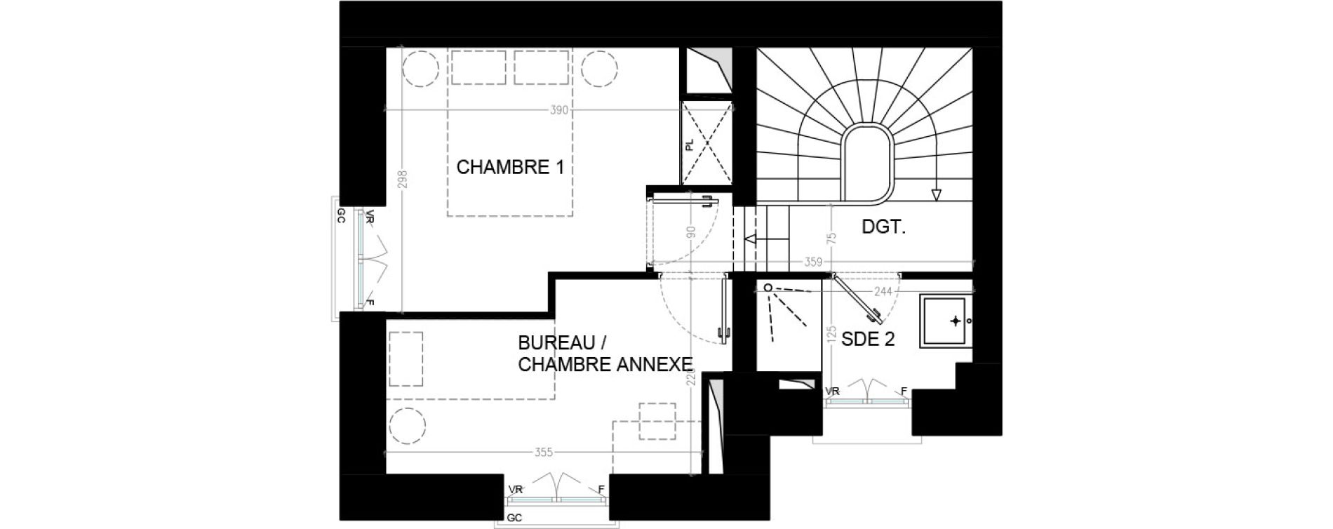 Appartement T2 de 42,20 m2 &agrave; Nointel Centre