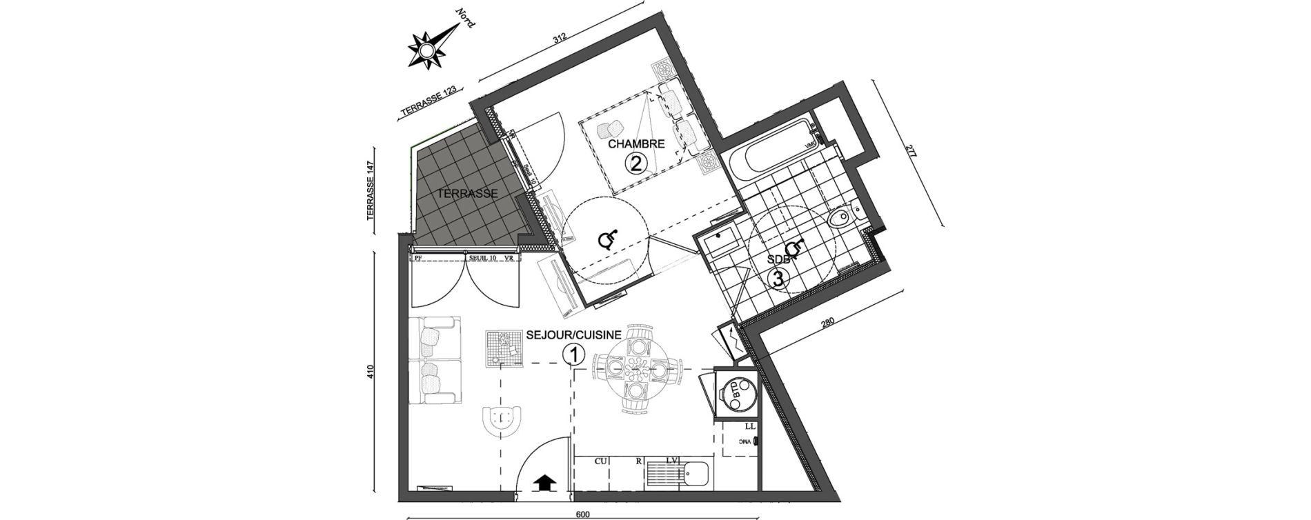 Appartement T2 de 40,00 m2 &agrave; Osny Centre