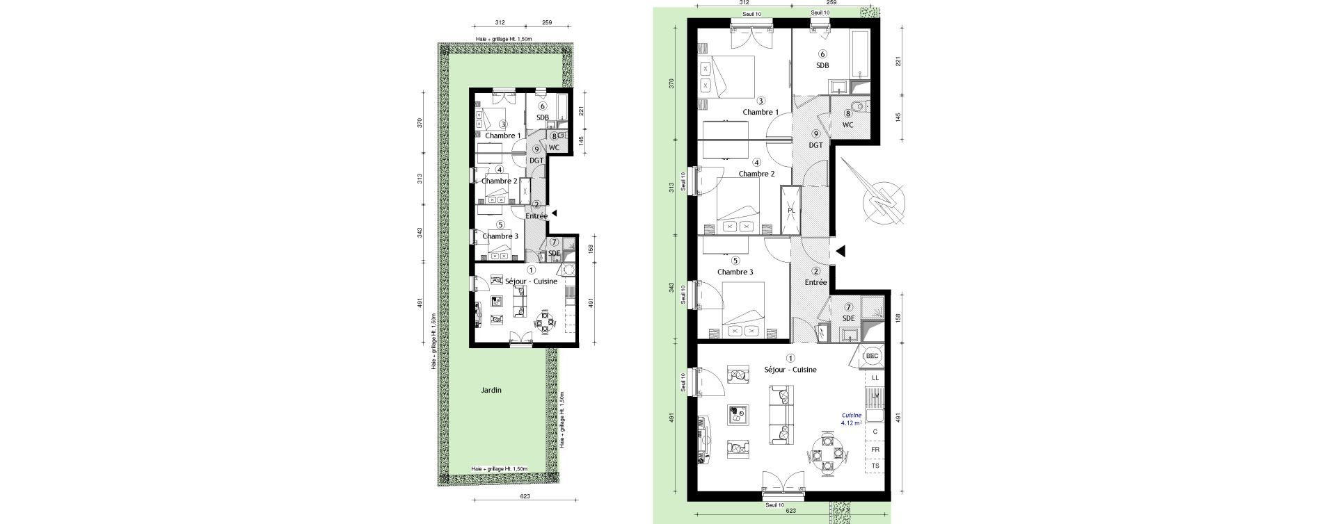 Appartement T4 de 81,74 m2 &agrave; Osny Centre