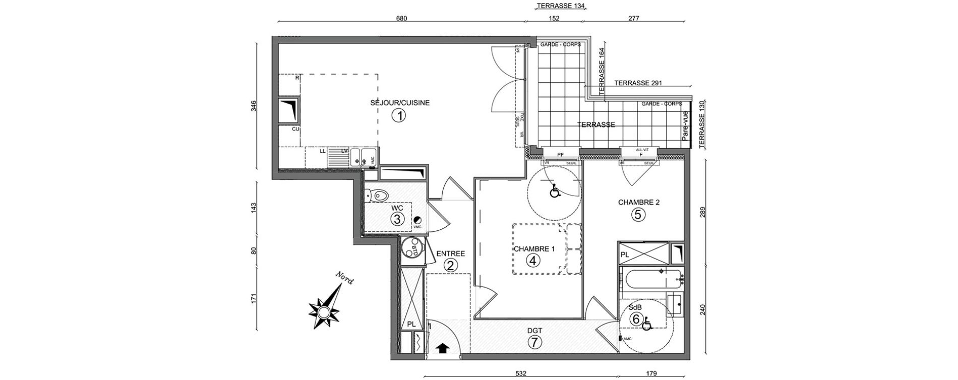 Appartement T3 de 63,00 m2 &agrave; Persan Centre