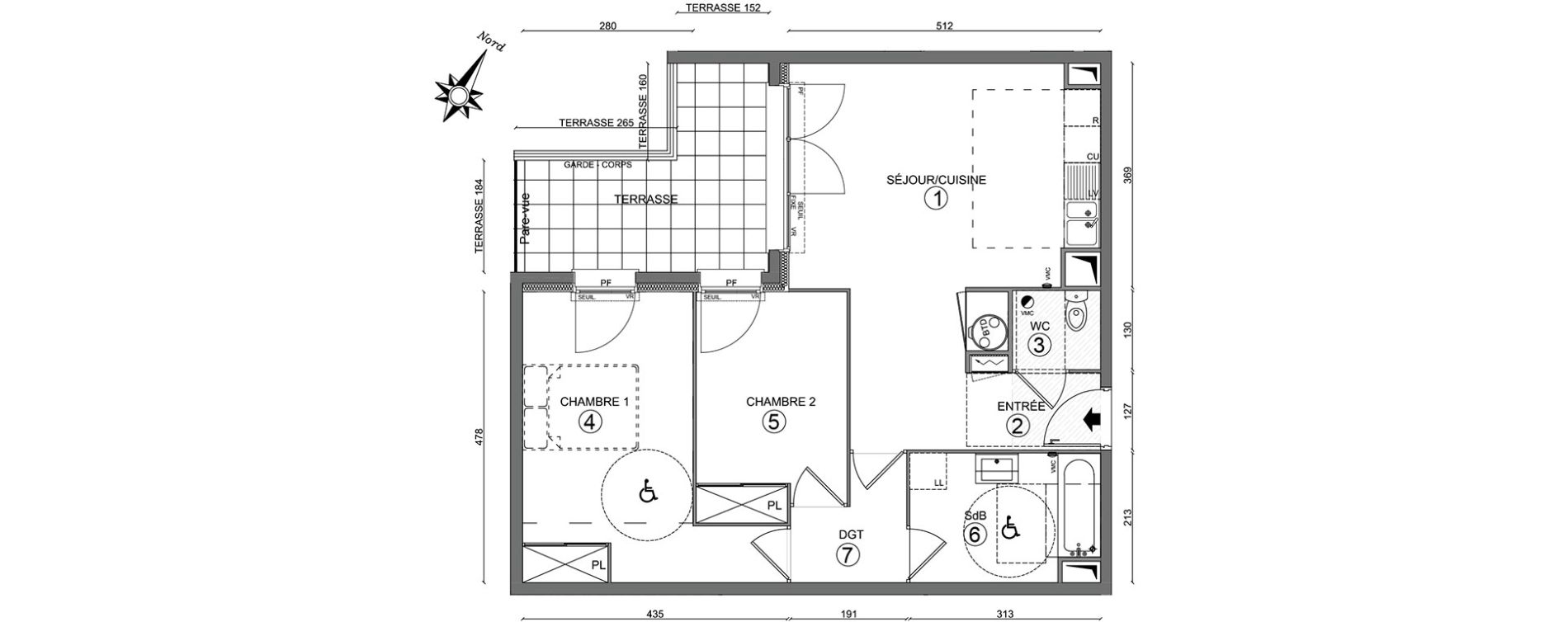 Appartement T3 de 62,20 m2 &agrave; Persan Centre