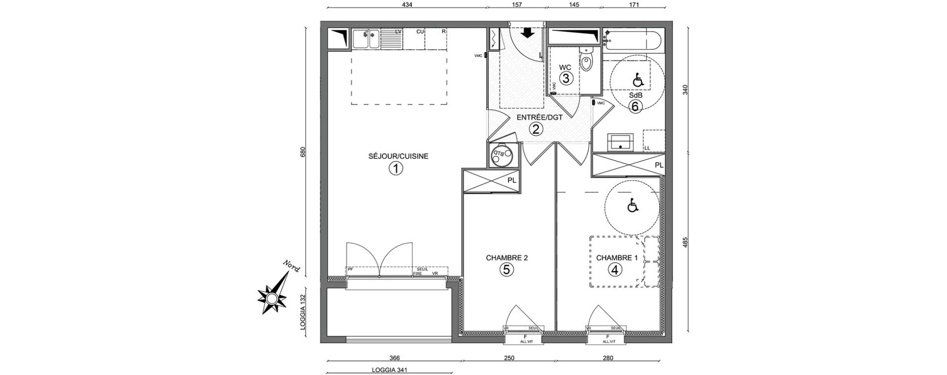 Appartement T3 de 67,60 m2 &agrave; Persan Centre