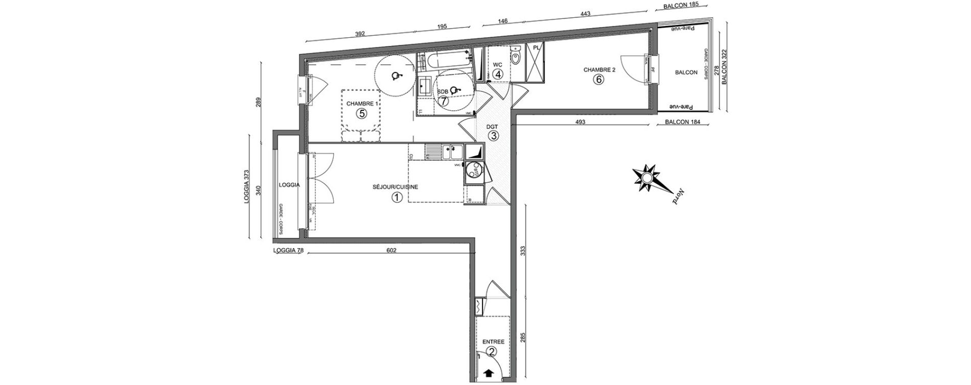 Appartement T3 de 65,60 m2 &agrave; Persan Centre