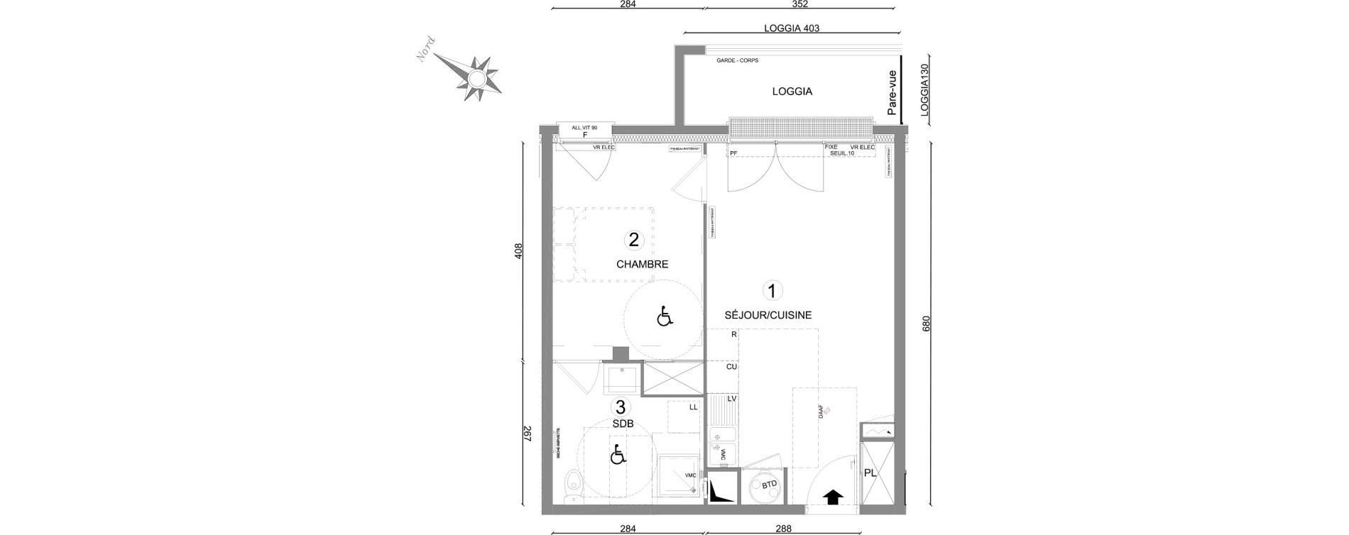 Appartement T2 de 42,50 m2 &agrave; Persan Centre