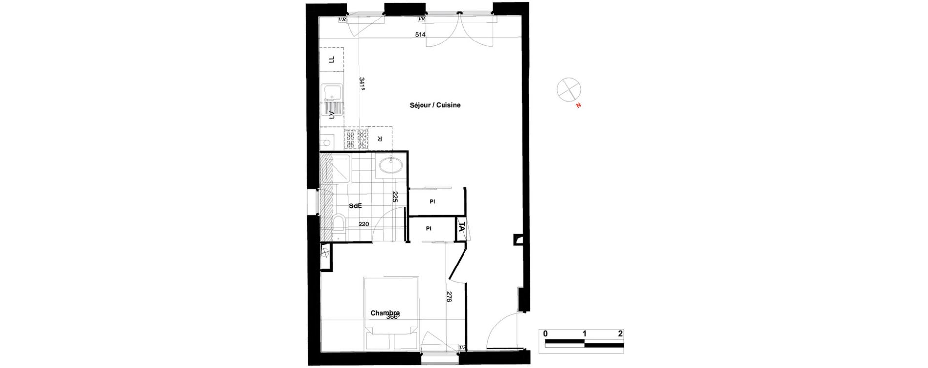 Appartement T2 de 42,51 m2 &agrave; Persan Centre