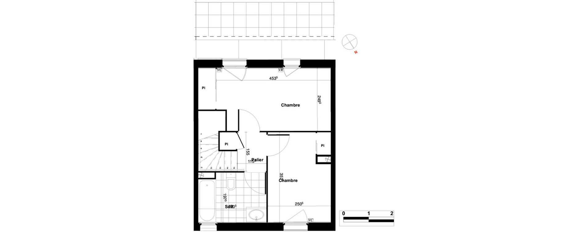 Duplex T3 de 60,46 m2 &agrave; Persan Centre