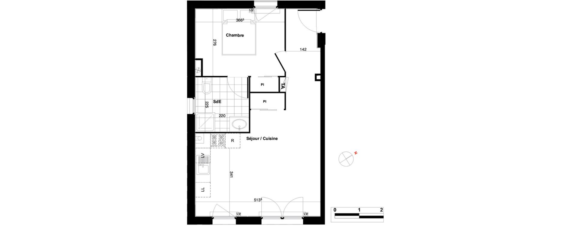 Appartement T2 de 42,51 m2 &agrave; Persan Centre