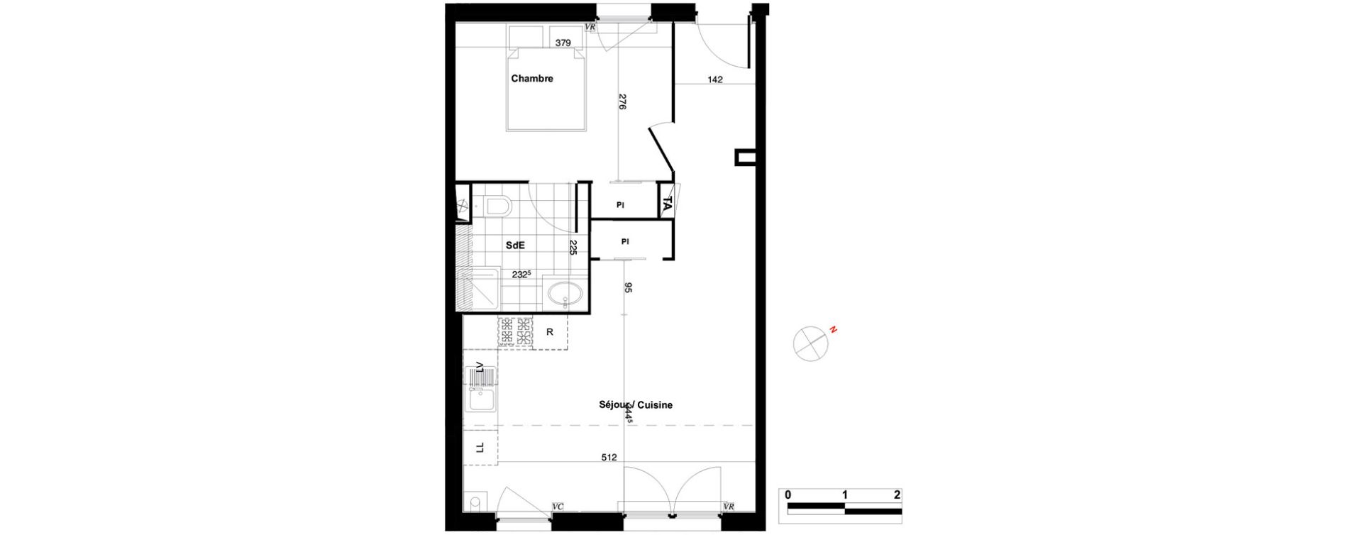 Appartement T2 de 43,40 m2 &agrave; Persan Centre