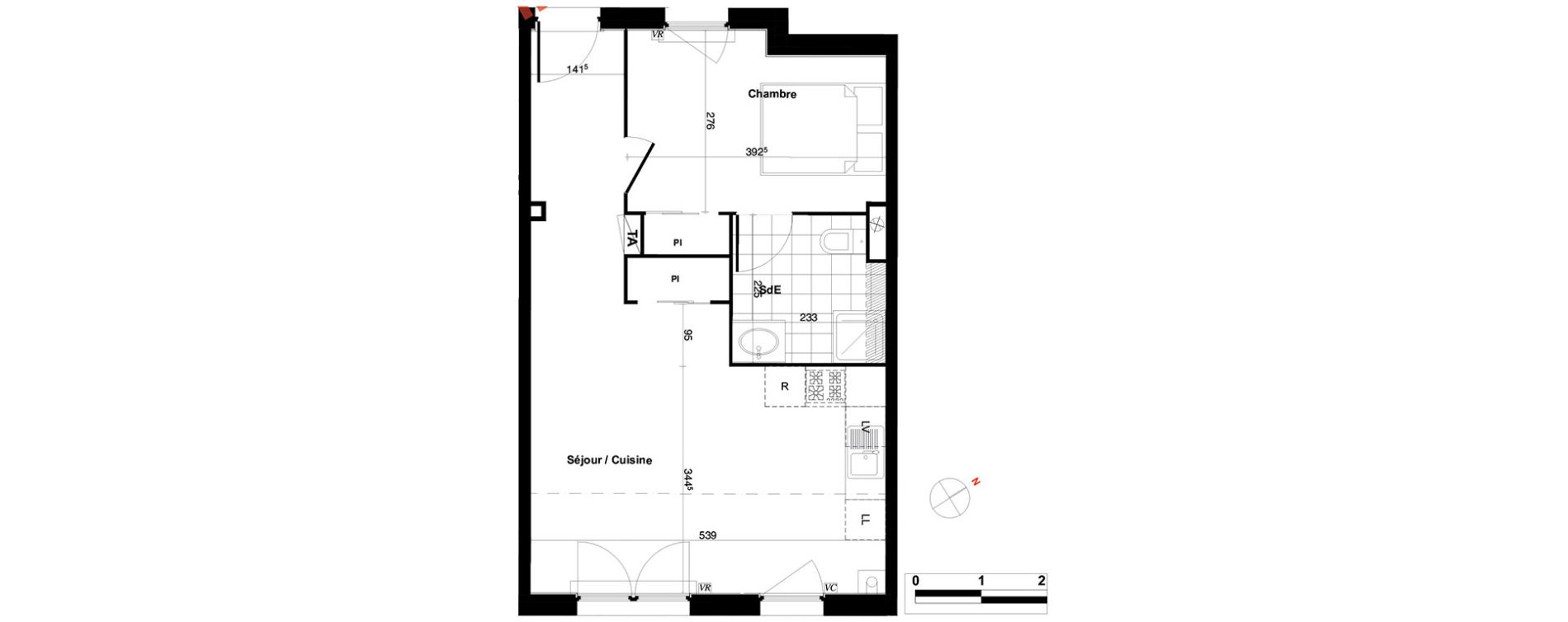 Appartement T2 de 44,25 m2 &agrave; Persan Centre