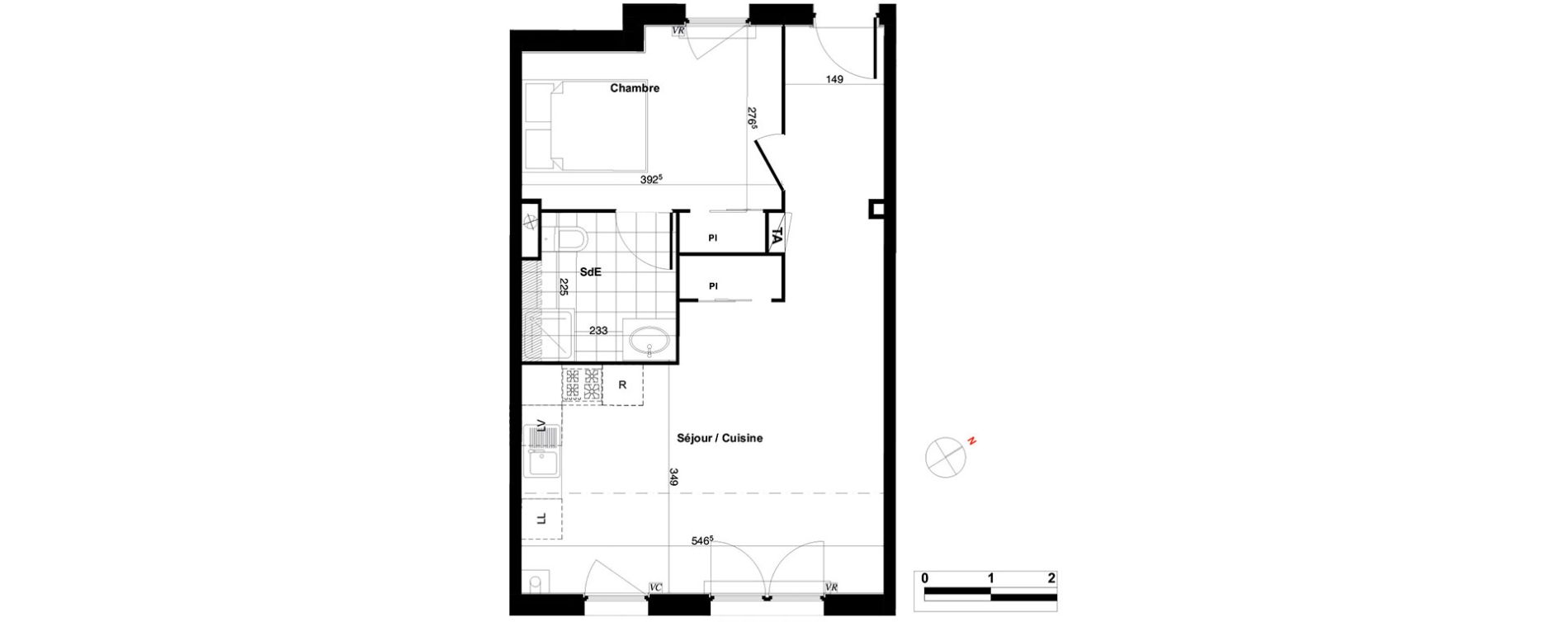 Appartement T2 de 44,87 m2 &agrave; Persan Centre