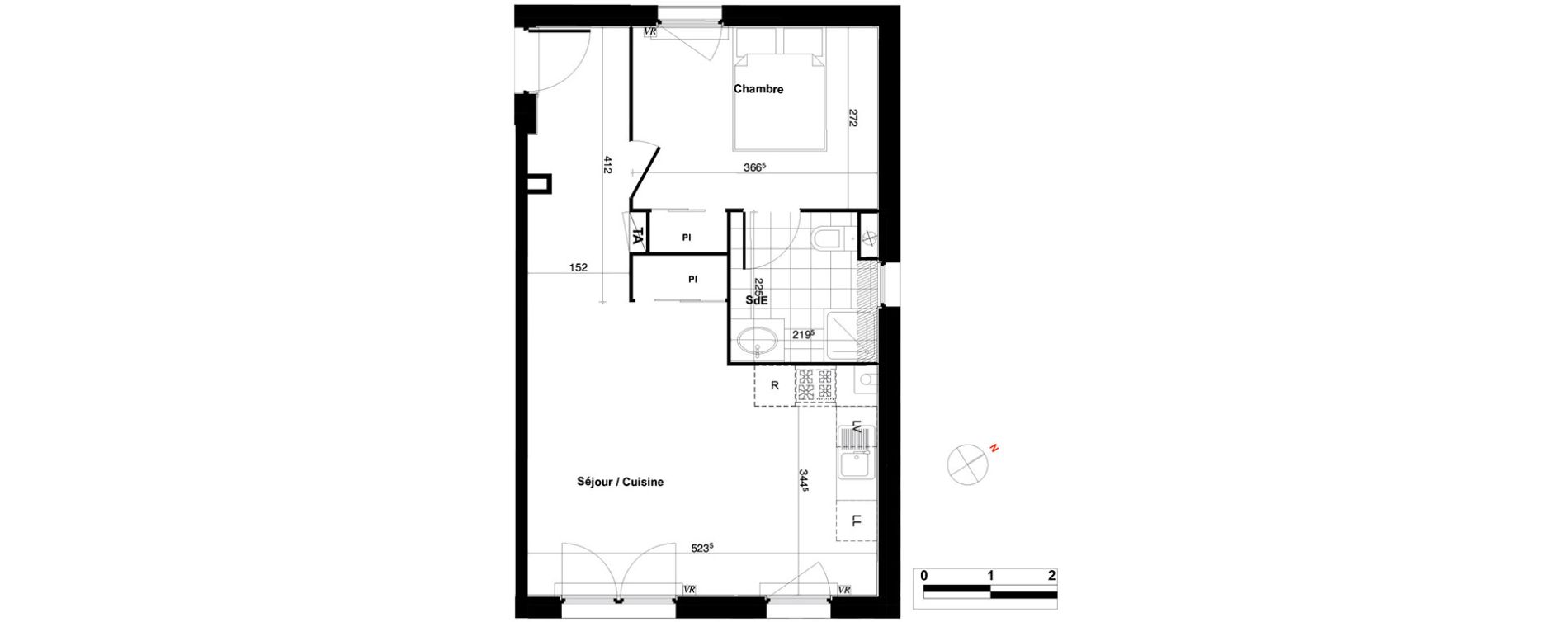 Appartement T2 de 43,99 m2 &agrave; Persan Centre