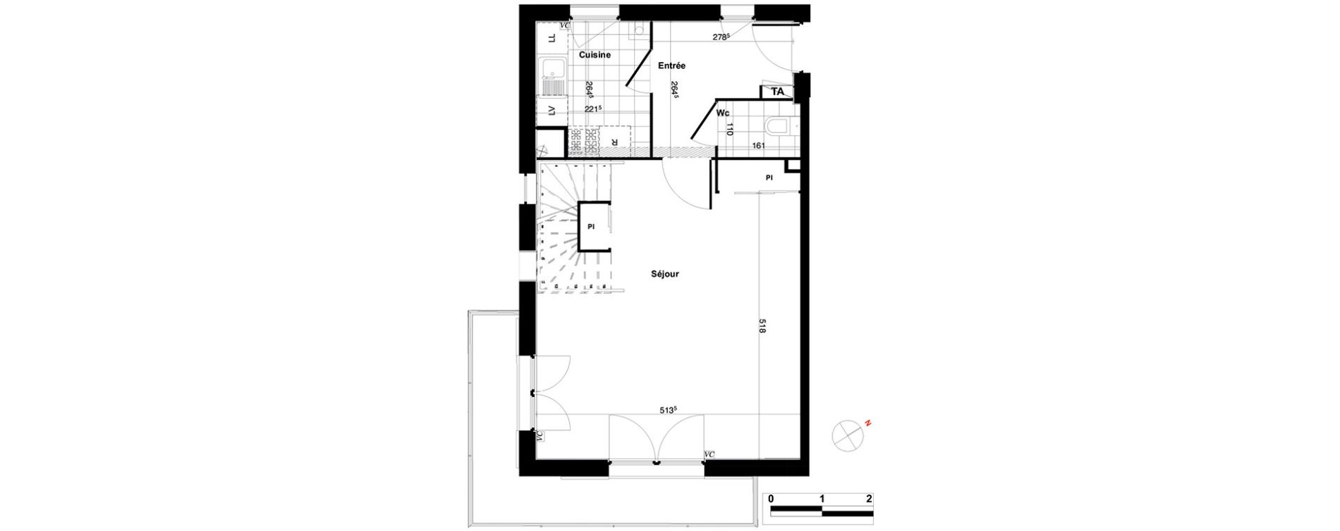 Duplex T4 de 79,28 m2 &agrave; Persan Centre