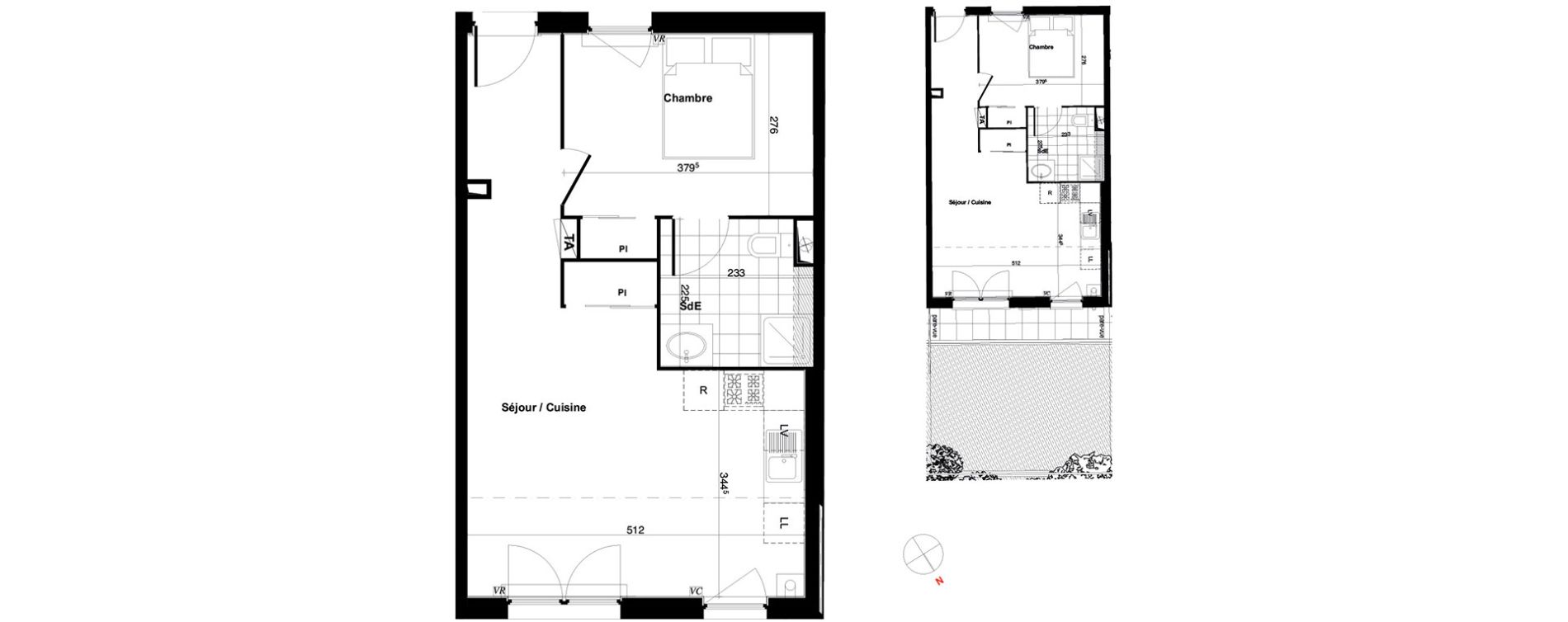 Appartement T2 de 43,40 m2 &agrave; Persan Centre