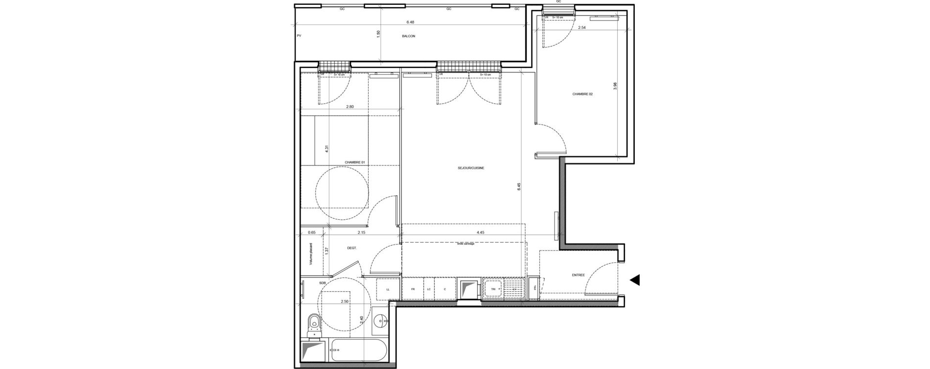 Appartement T3 de 60,33 m2 &agrave; Pontoise Les louvrais