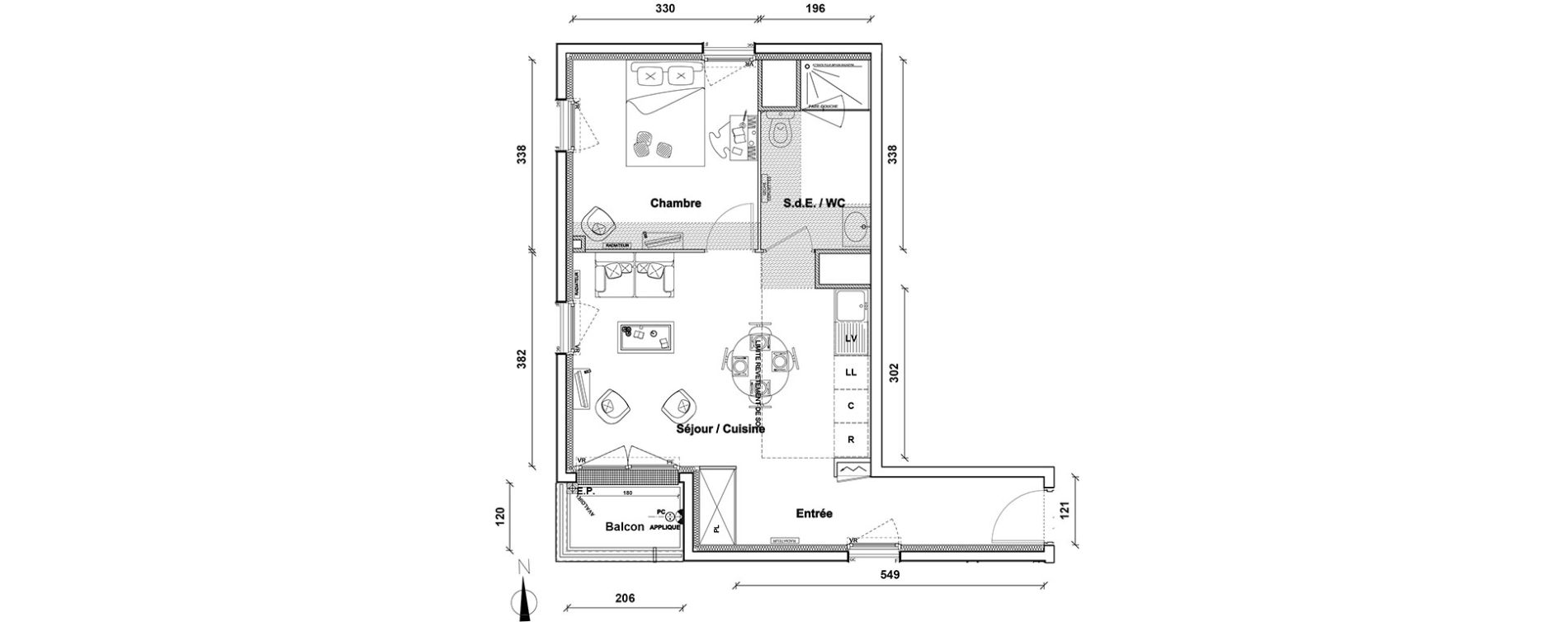 Appartement T2 de 44,50 m2 &agrave; Pontoise Centre