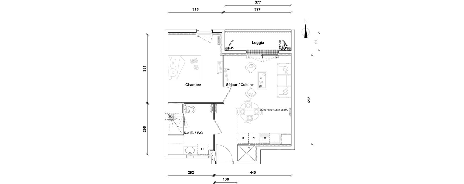 Appartement T2 de 42,00 m2 &agrave; Pontoise Centre