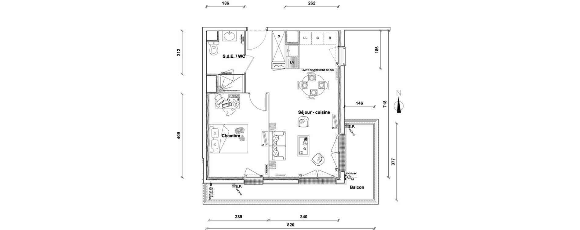 Appartement T2 de 43,80 m2 &agrave; Pontoise Centre