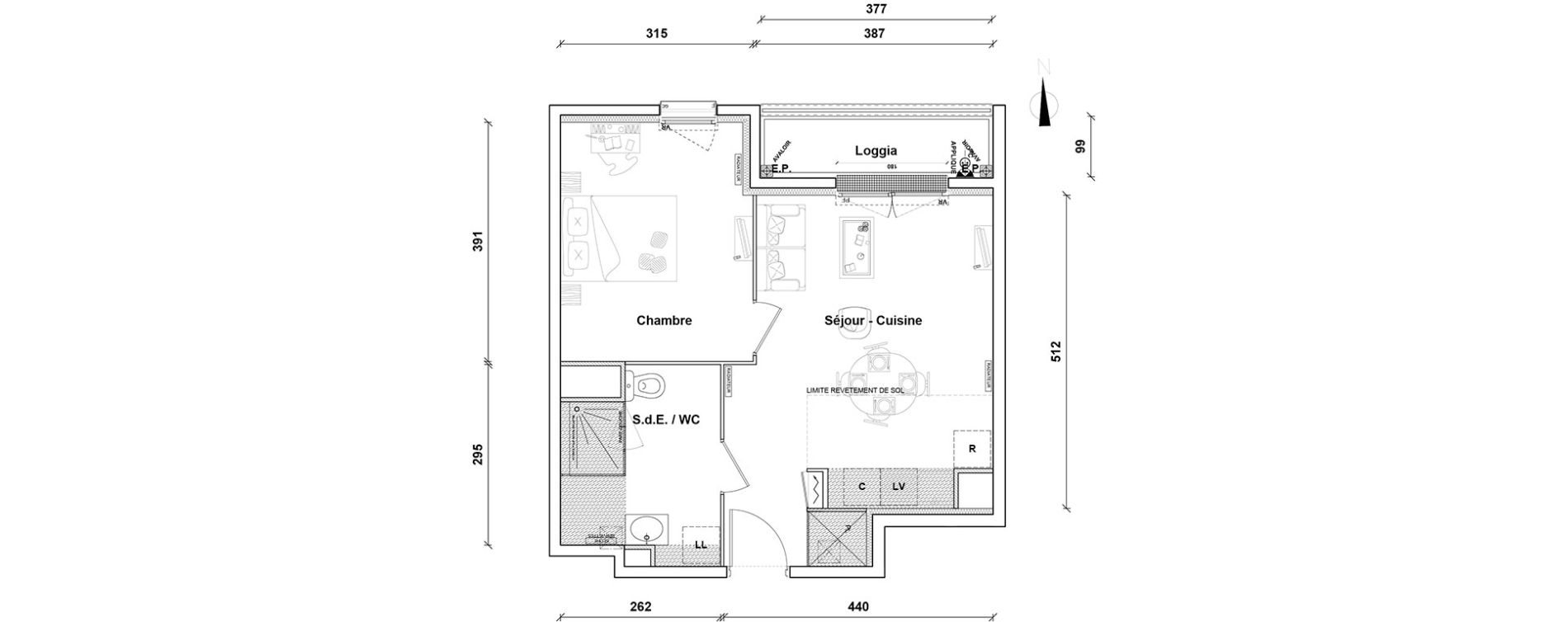 Appartement T2 de 42,20 m2 &agrave; Pontoise Centre