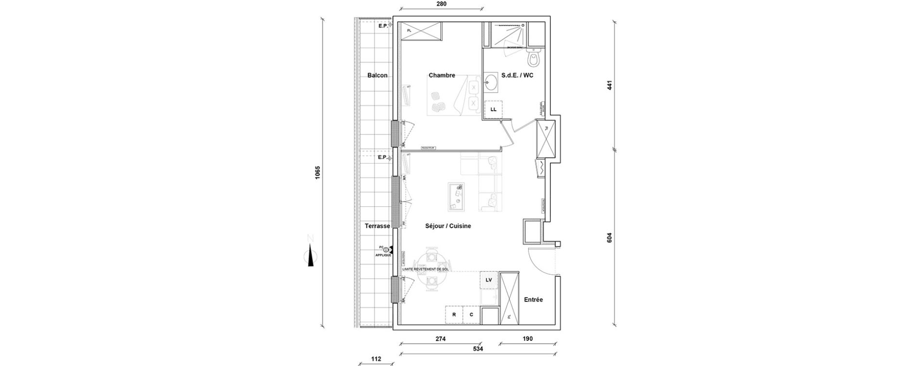 Appartement T2 de 51,10 m2 &agrave; Pontoise Centre