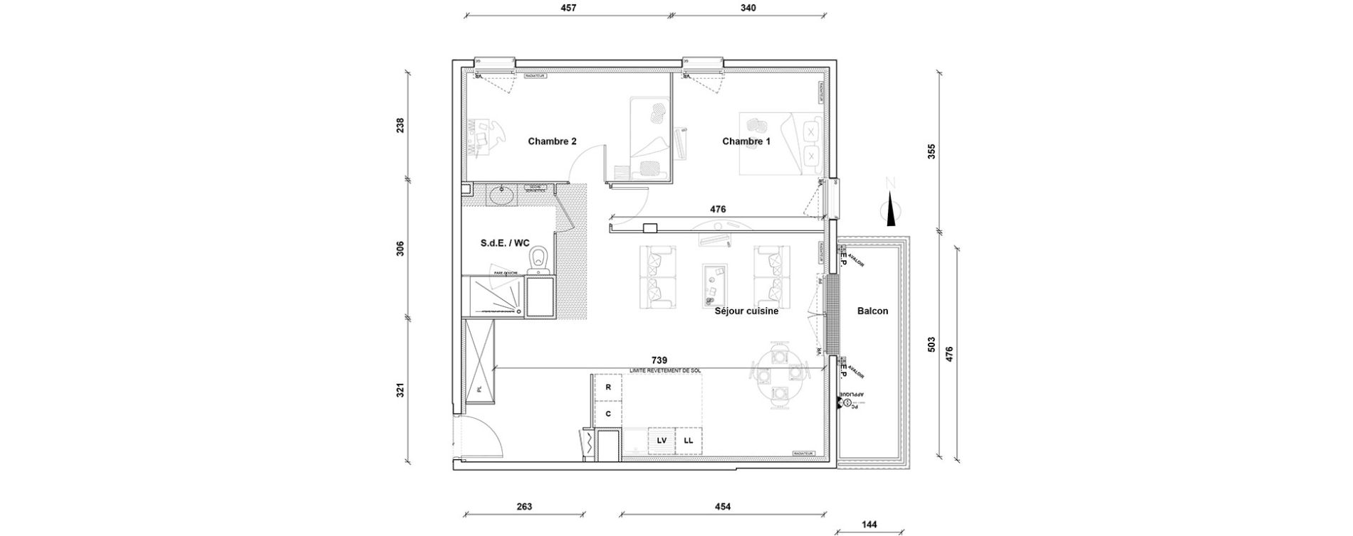 Appartement T3 de 67,70 m2 &agrave; Pontoise Centre