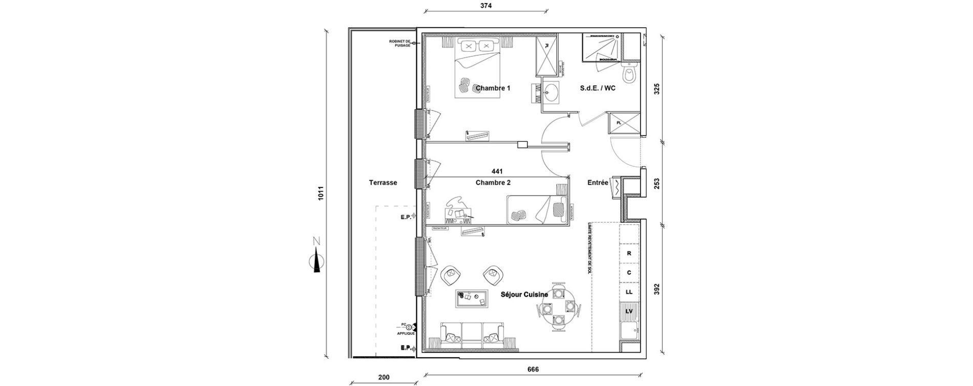 Appartement T3 de 62,40 m2 &agrave; Pontoise Centre