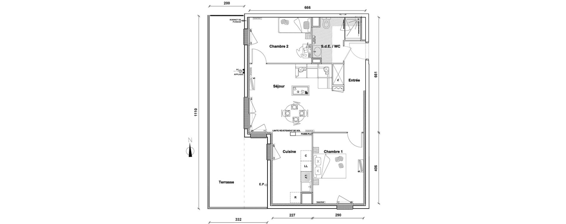Appartement T3 de 62,80 m2 &agrave; Pontoise Centre