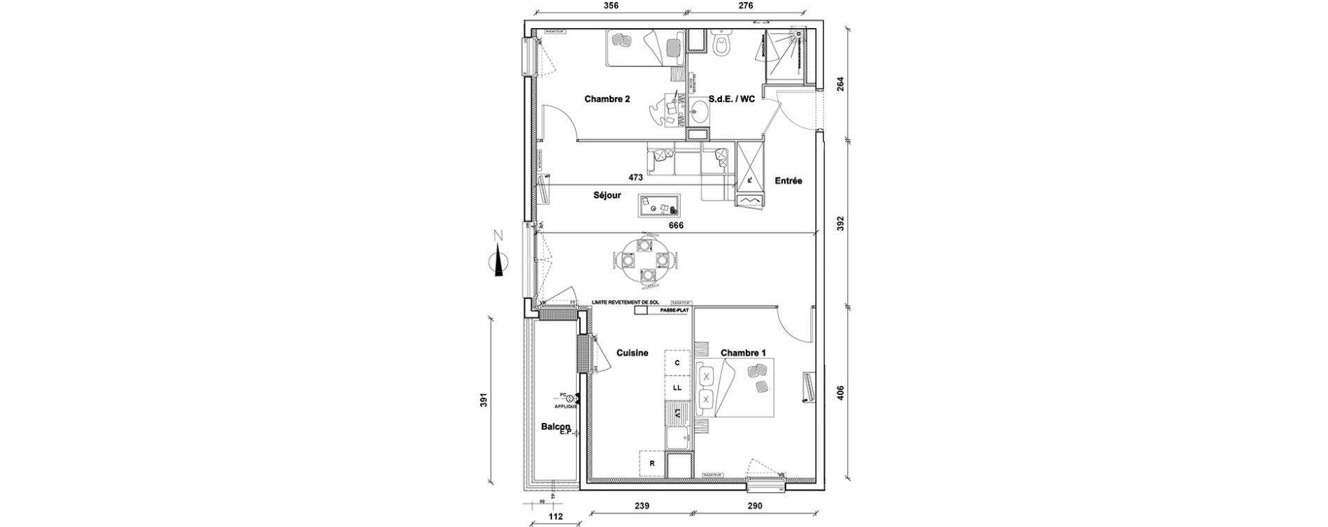 Appartement T3 de 63,50 m2 &agrave; Pontoise Centre